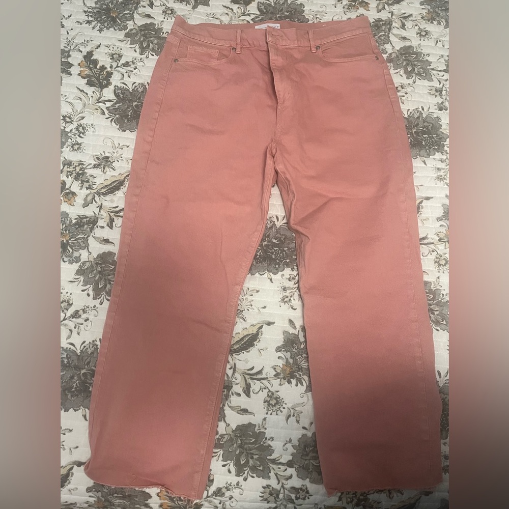 Womens Loft pink jeans- wide leg bottoms size 32